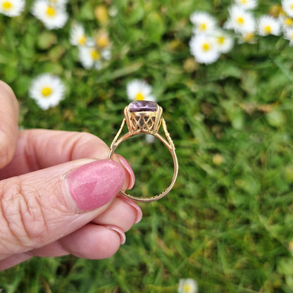 1963 Vintage Amethyst Solitaire Ring