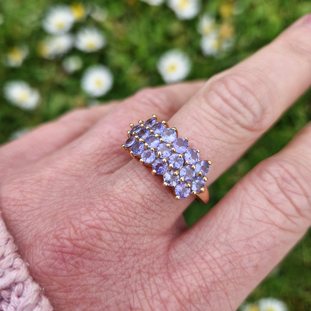 1999 Vintage Tanzanite Cluster Ring