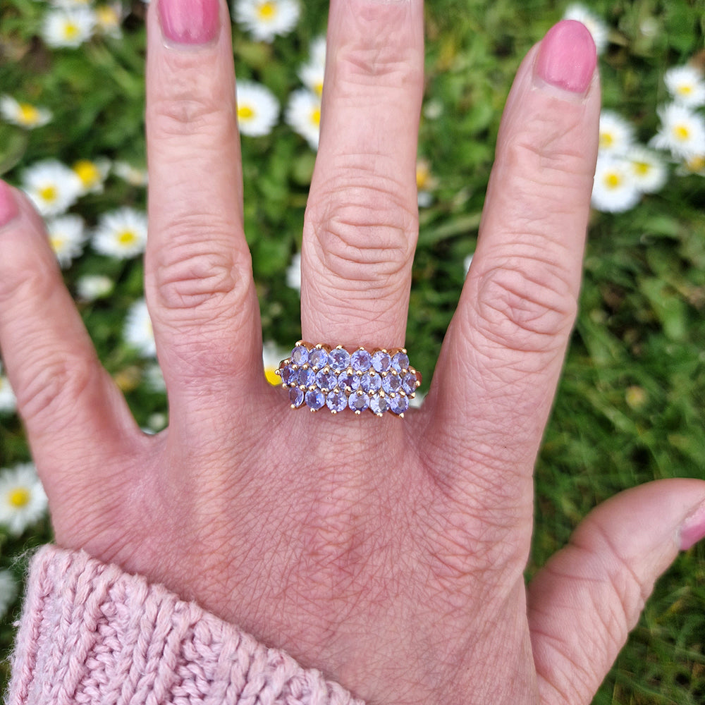 1999 Vintage Tanzanite Cluster Ring