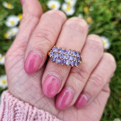 1999 Vintage Tanzanite Cluster Ring