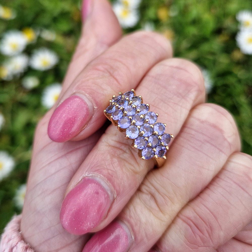 1999 Vintage Tanzanite Cluster Ring