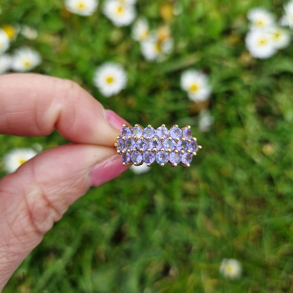 1999 Vintage Tanzanite Cluster Ring