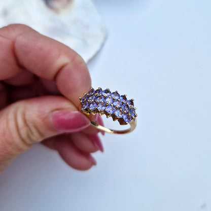 1999 Vintage Tanzanite Cluster Ring