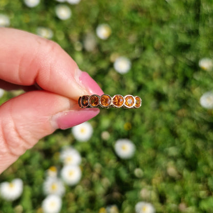 Golden Citrine Seven Stone Ring