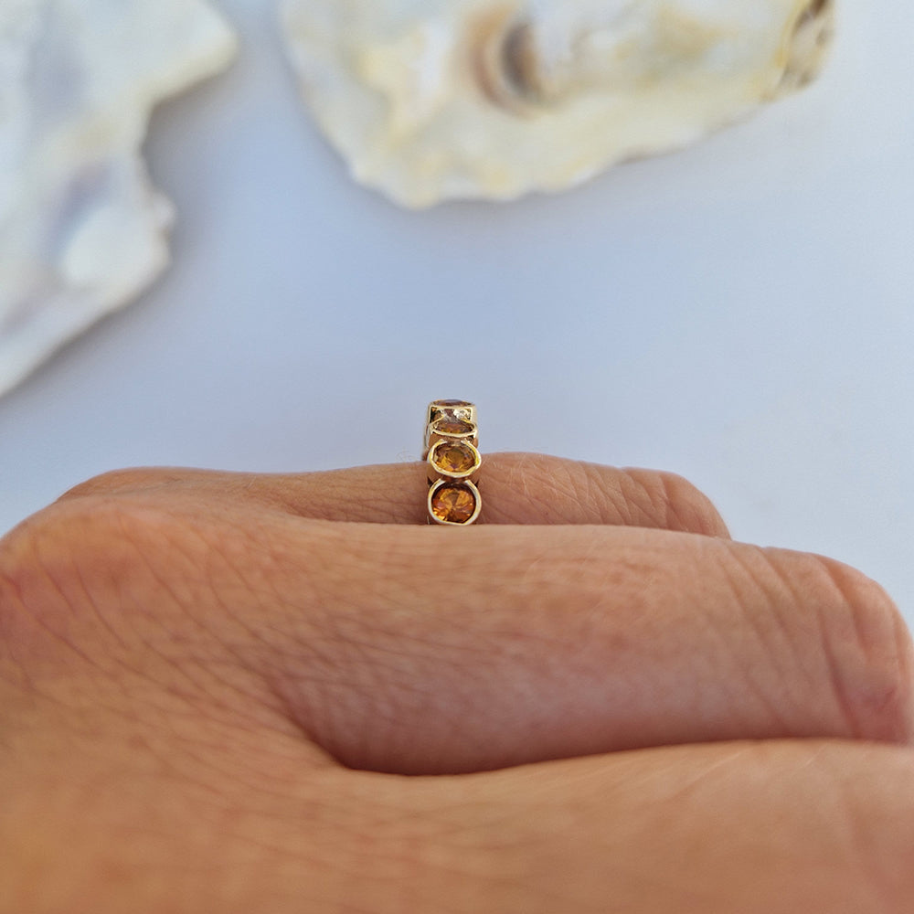 Golden Citrine Seven Stone Ring