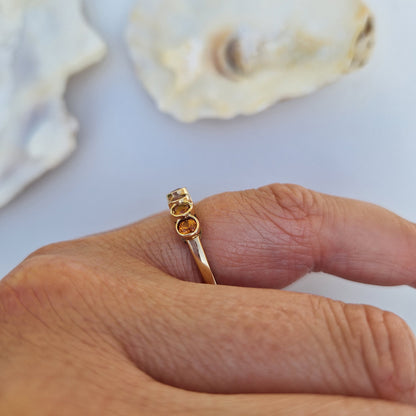 Golden Citrine Seven Stone Ring