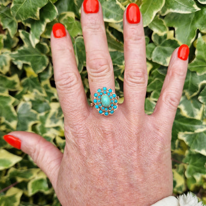 Vintage Turquoise Cluster Ring