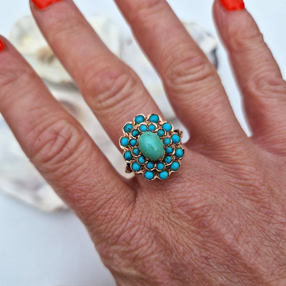 Vintage Turquoise Cluster Ring