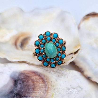 Vintage Turquoise Cluster Ring