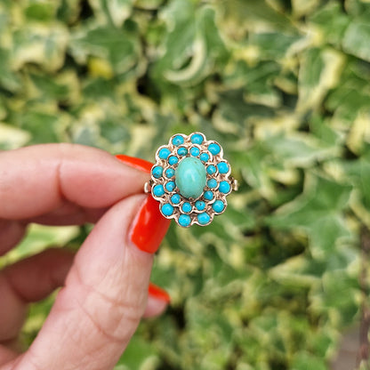 Vintage Turquoise Cluster Ring