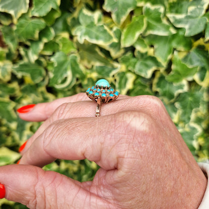 Vintage Turquoise Cluster Ring