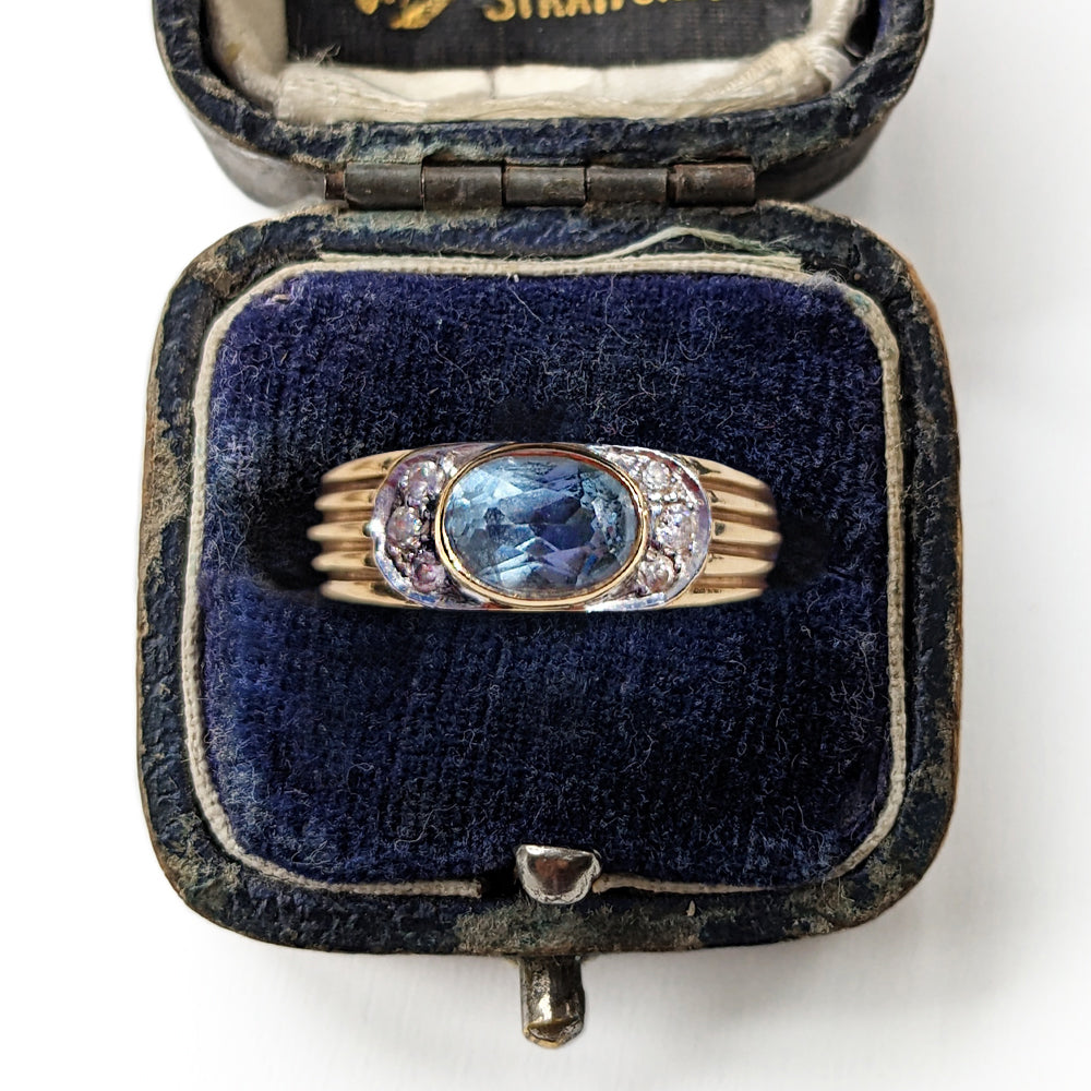 Vintage Topaz & Diamond Ring