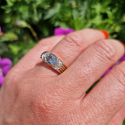 Vintage Topaz & Diamond Ring