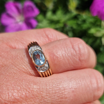 Vintage Topaz & Diamond Ring