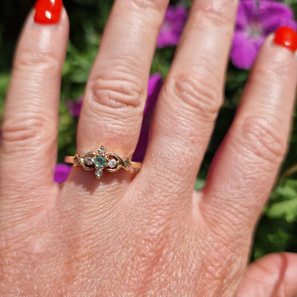 Vintage Emerald & Diamond Cluster Ring