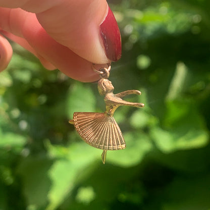 Vintage Gold Ballerina Pendant