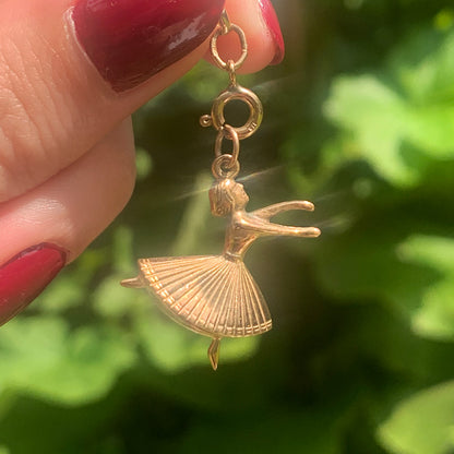 Vintage Gold Ballerina Pendant