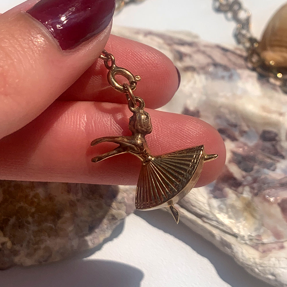 Vintage Gold Ballerina Pendant