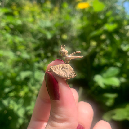 Vintage Gold Ballerina Pendant