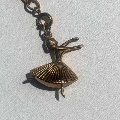 Vintage Gold Ballerina Pendant