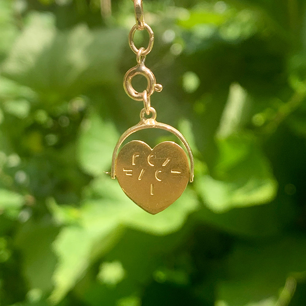 Vintage Gold 'I Love You' Spinning Pendant