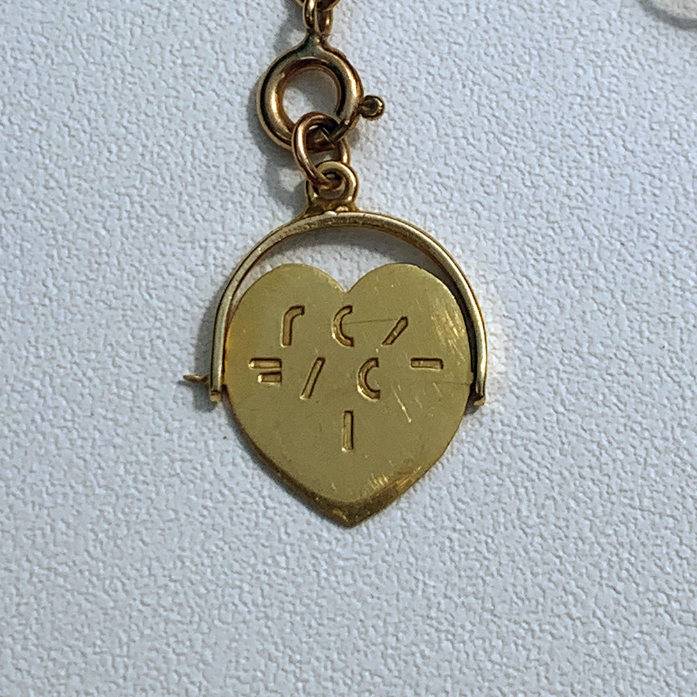 Vintage Gold 'I Love You' Spinning Pendant