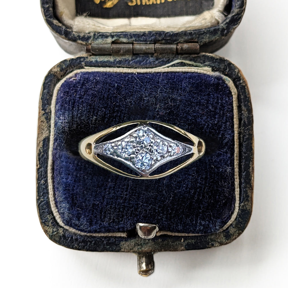 Antique Old European Cut Diamond Cluster Ring