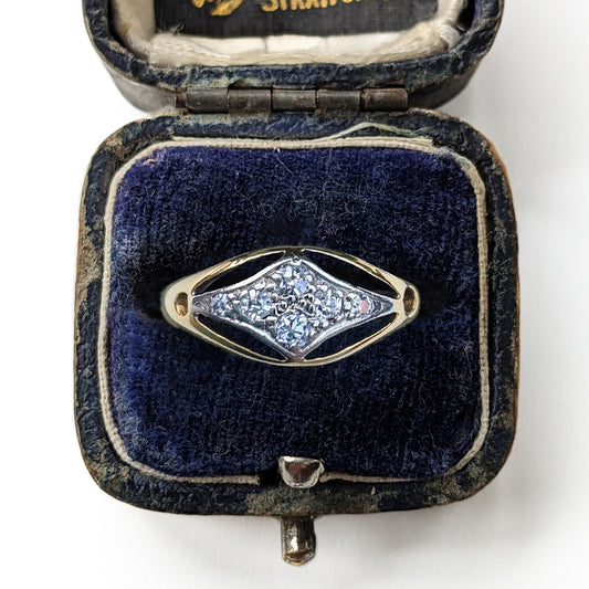 Antique Old European Cut Diamond Cluster Ring