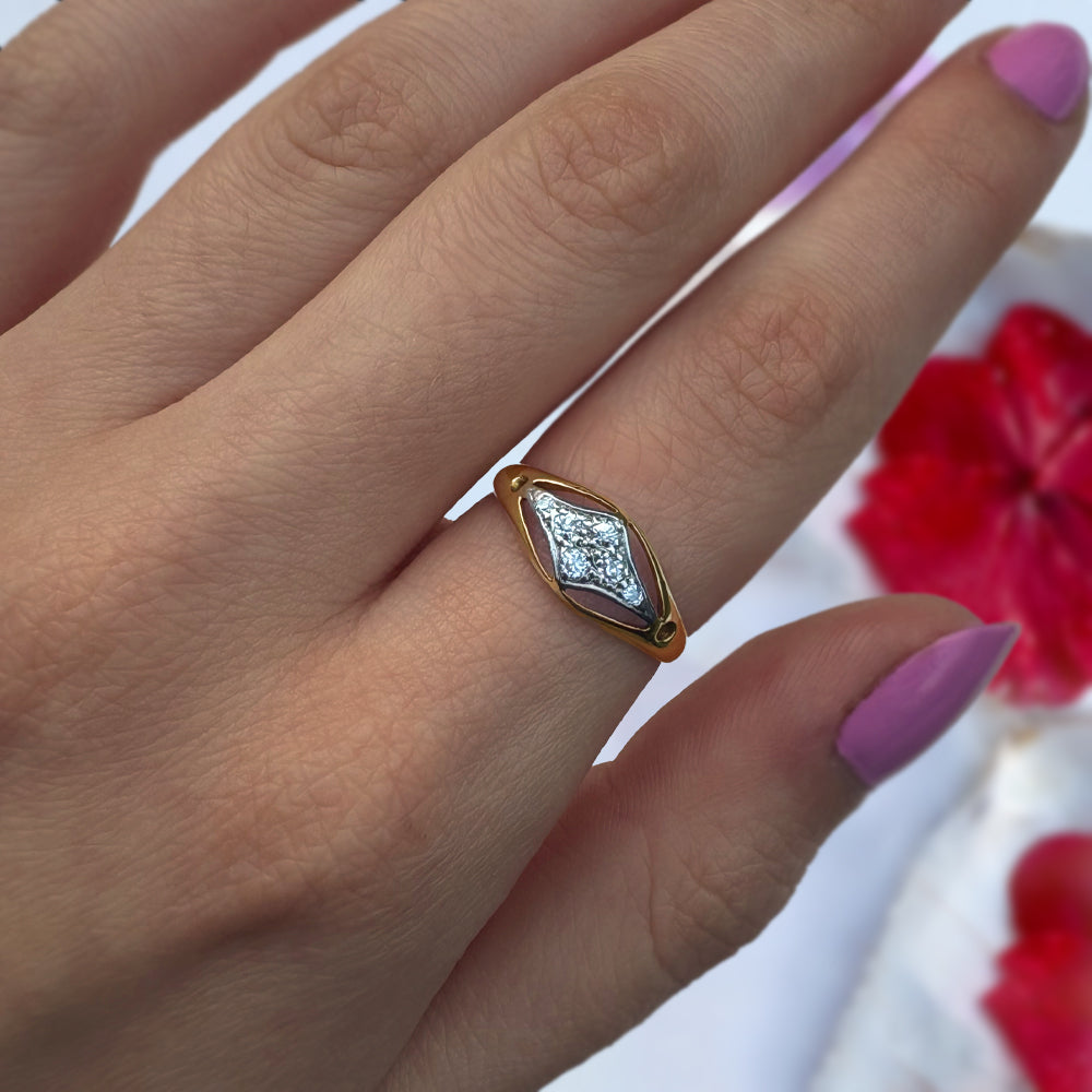 Antique Old European Cut Diamond Cluster Ring