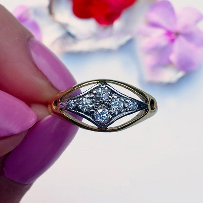 Antique Old European Cut Diamond Cluster Ring