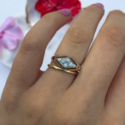 Antique Old European Cut Diamond Cluster Ring