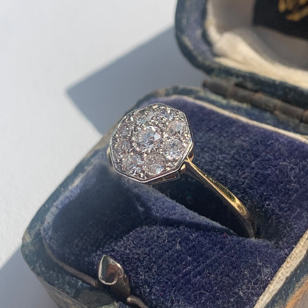 Vintage 0.50ct Vari-Cut Diamond Cluster Ring