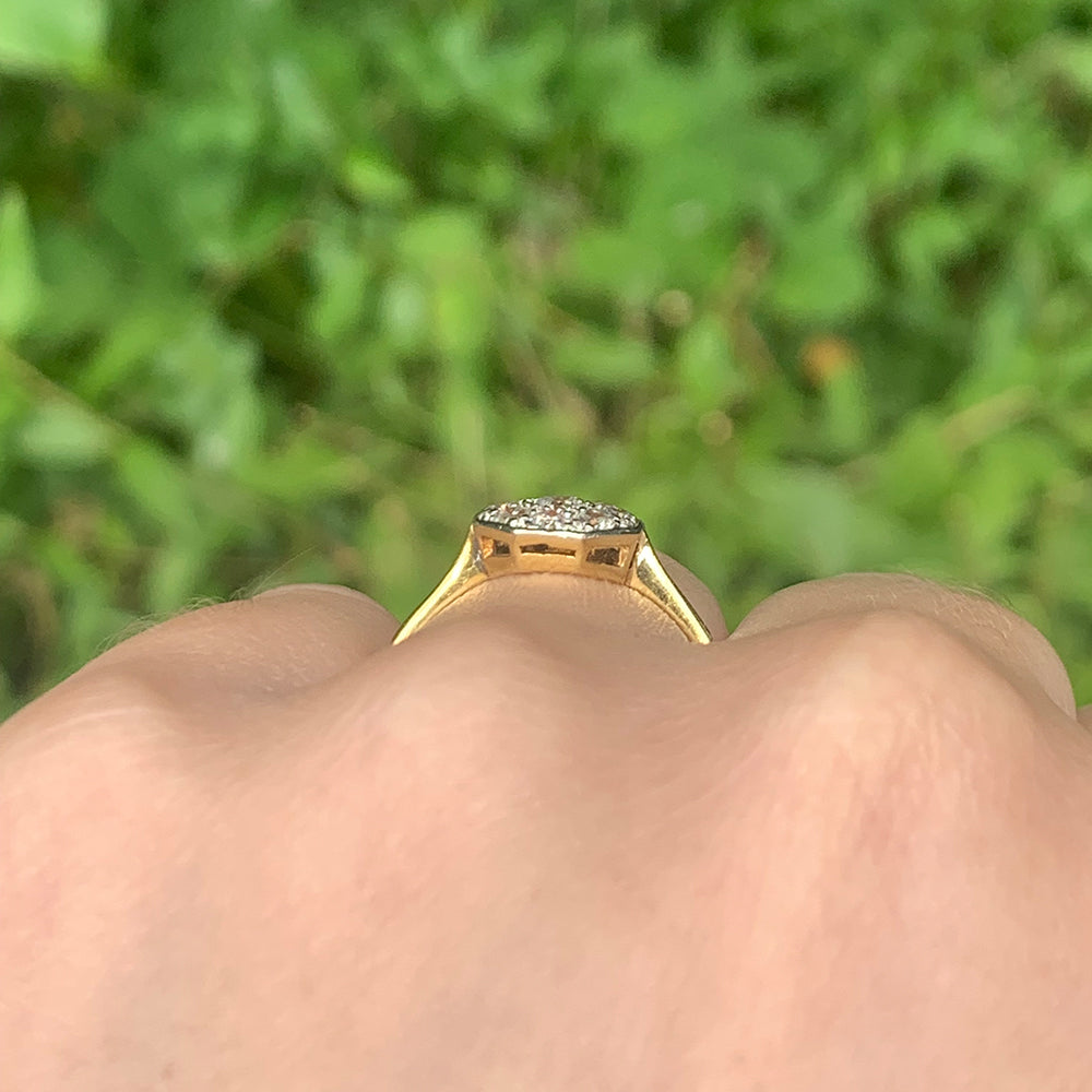 Vintage 0.50ct Vari-Cut Diamond Cluster Ring