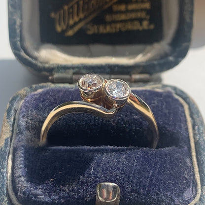 Antique Old European Cut Diamond Toi et Moi Ring