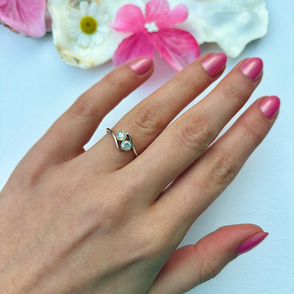 Antique Old European Cut Diamond Toi et Moi Ring