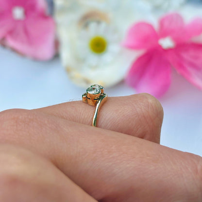 Antique Old European Cut Diamond Toi et Moi Ring