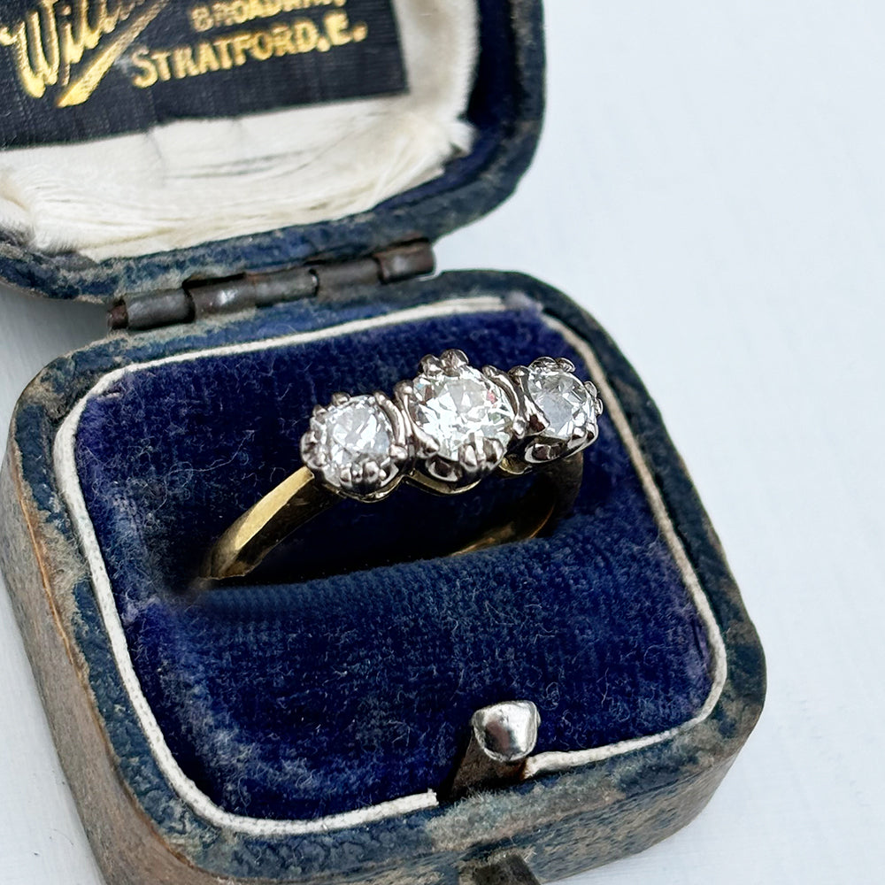 Vintage 1ct Diamond Trilogy Ring