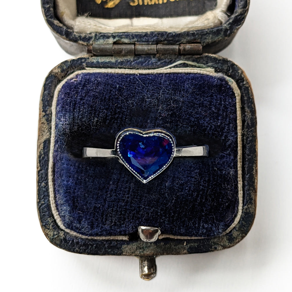 Vintage 1.91ct Sapphire Heart Ring