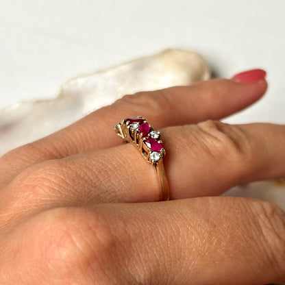 Vintage 1.2ct Ruby & Diamond Ring