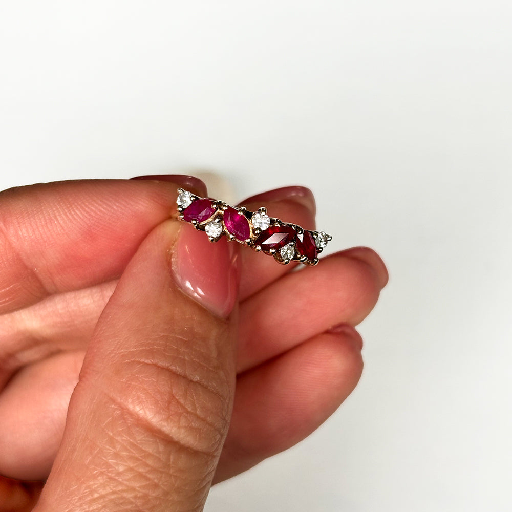 Vintage 1.2ct Ruby & Diamond Ring