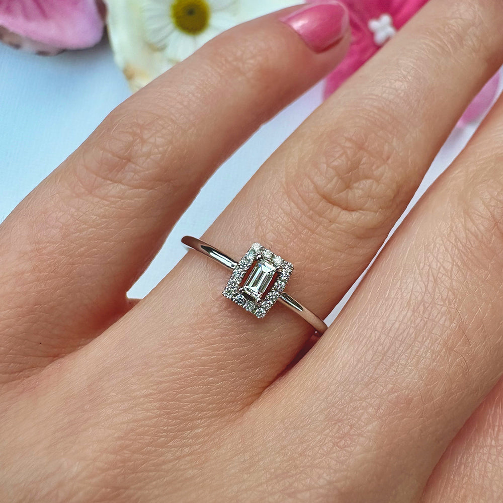 Vintage Baguette Diamond Cluster Ring