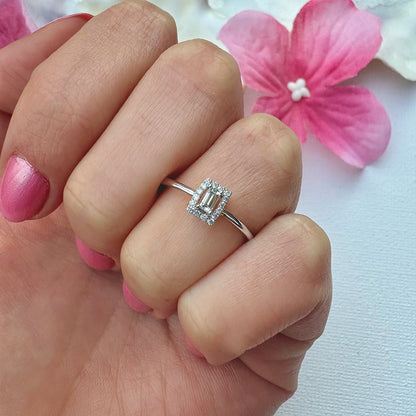 Vintage Baguette Diamond Cluster Ring