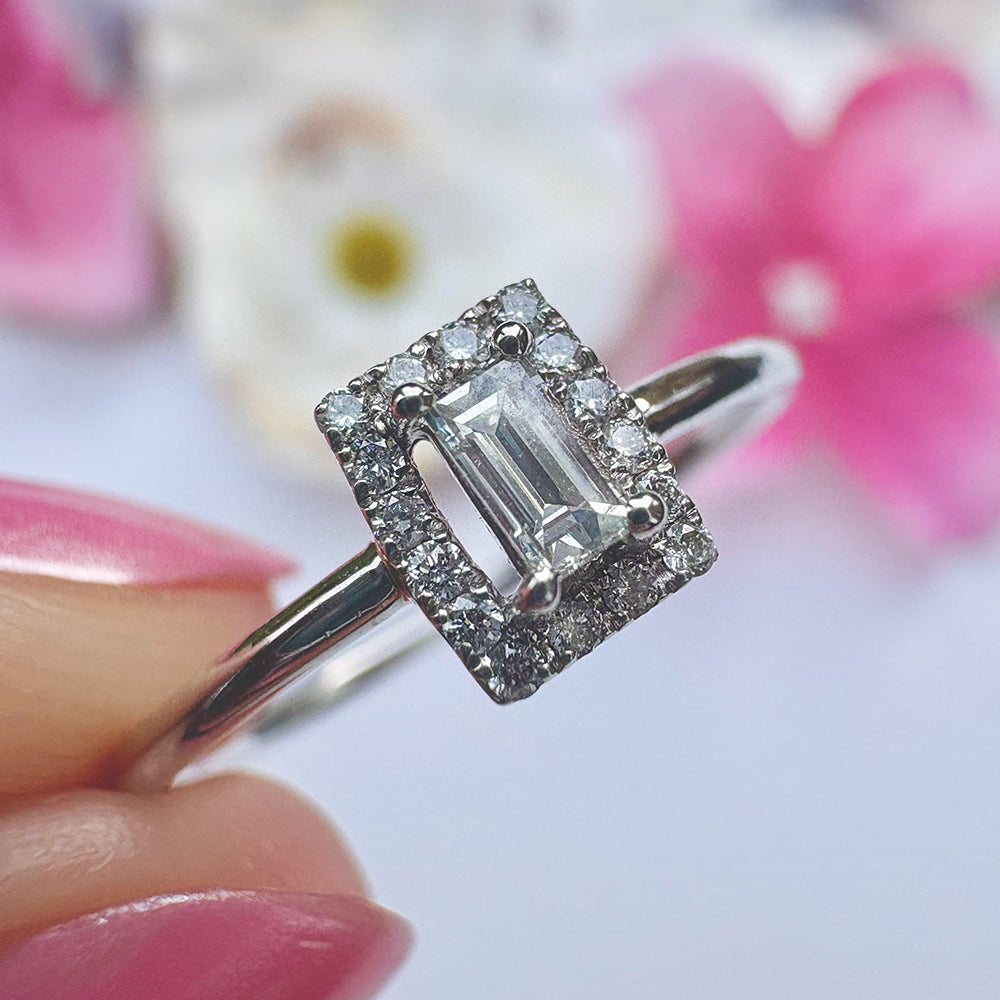 Vintage Baguette Diamond Cluster Ring