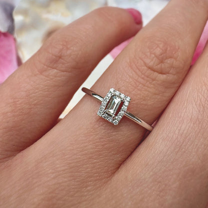 Vintage Baguette Diamond Cluster Ring