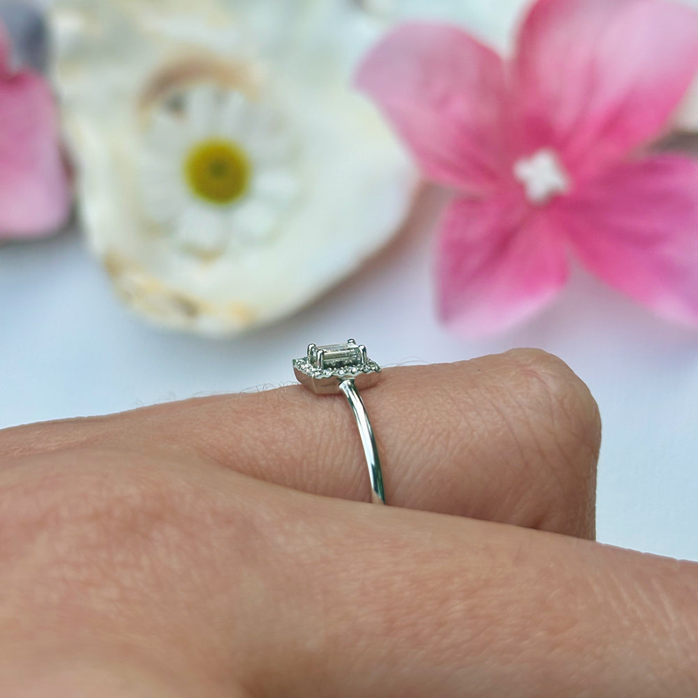 Vintage Baguette Diamond Cluster Ring