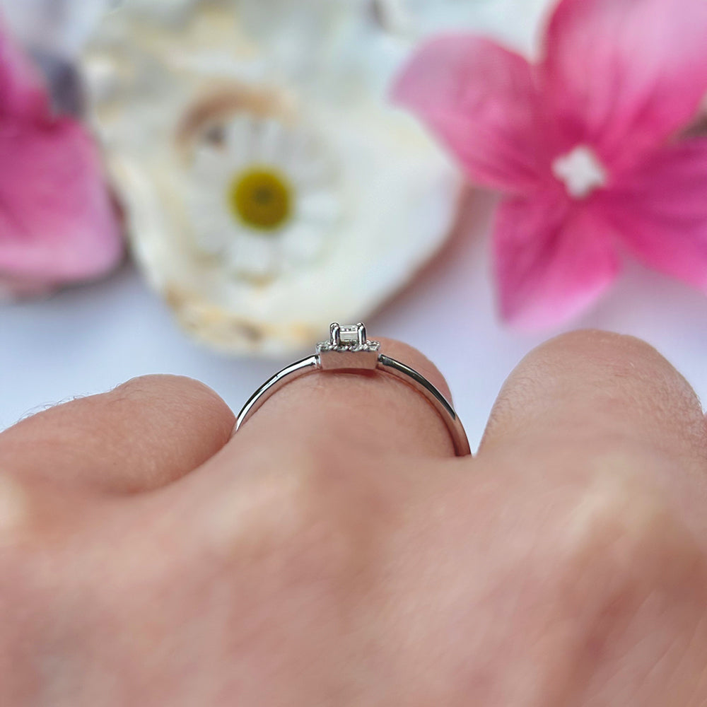 Vintage Baguette Diamond Cluster Ring