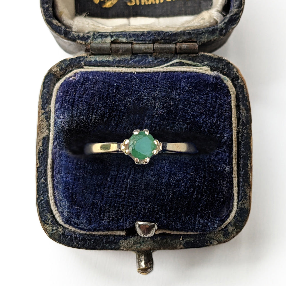 1982 Vintage Emerald Solitaire Ring