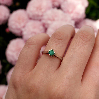 1982 Vintage Emerald Solitaire Ring