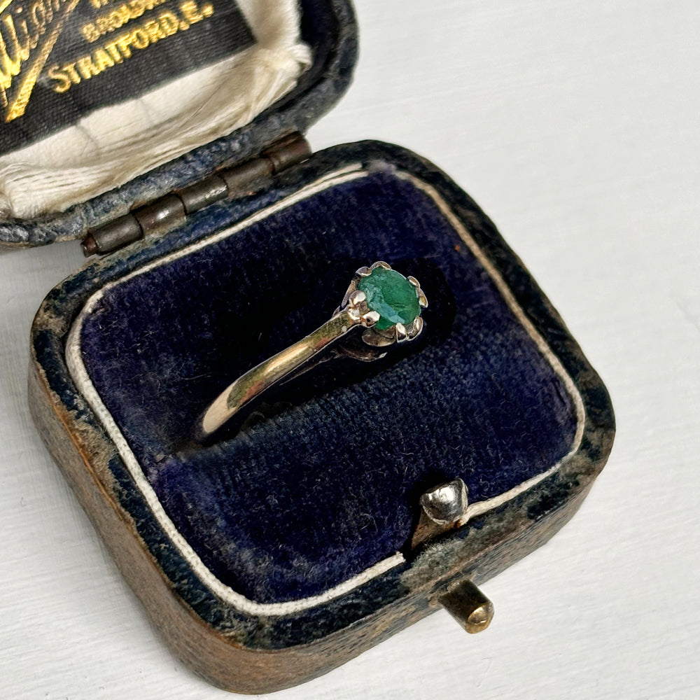 1982 Vintage Emerald Solitaire Ring