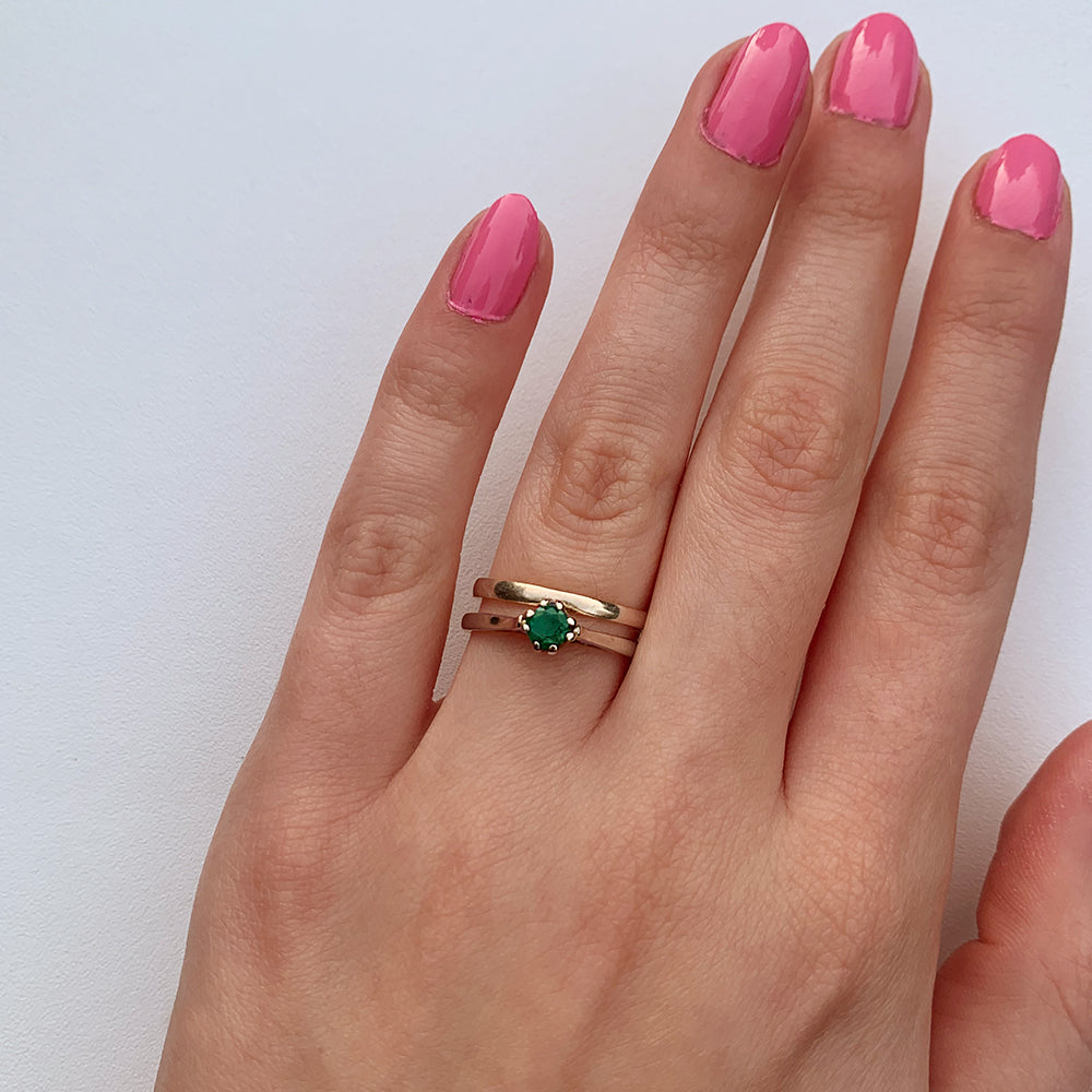 1982 Vintage Emerald Solitaire Ring